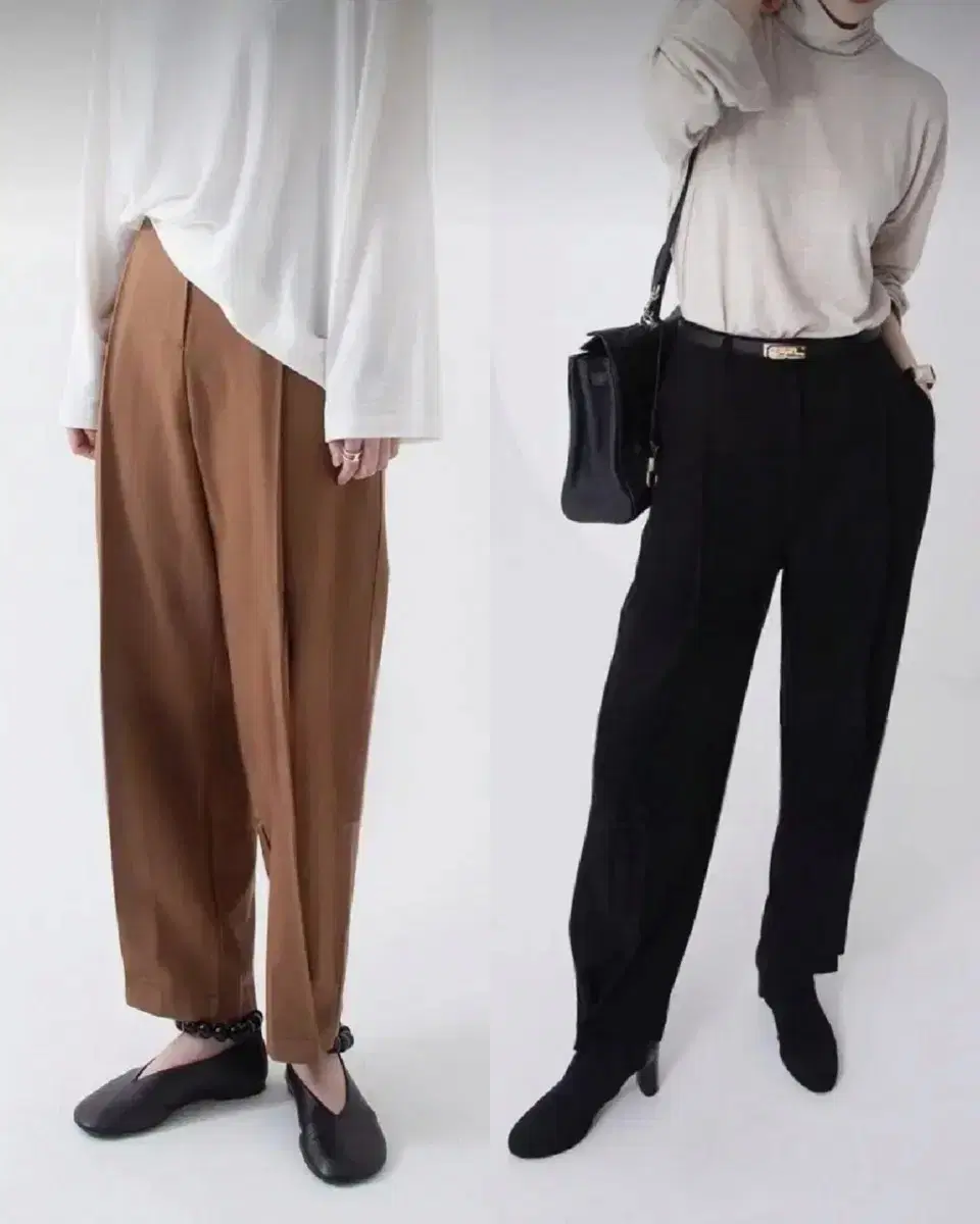 MAD Wool Slacks Pin-Tuck High Waist