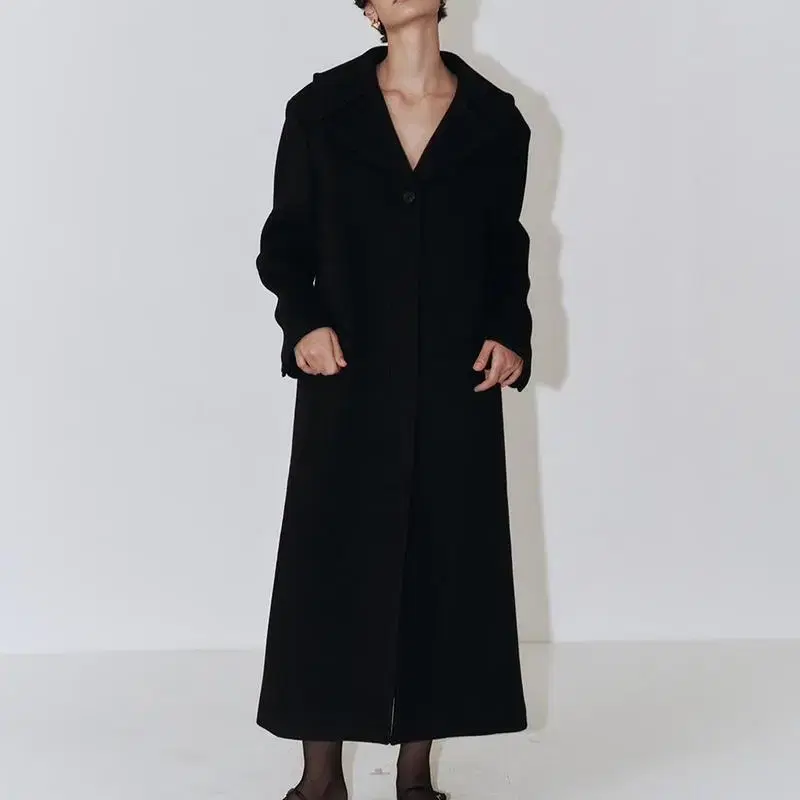 플로우먼 Cashmere Wool Single Coat (Black)