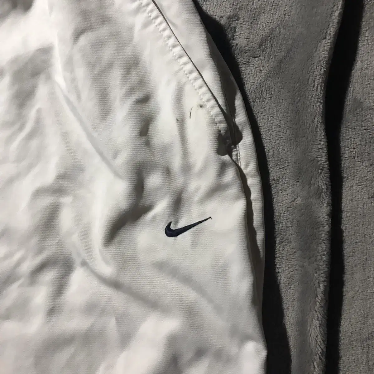 나이키 화이트 스몰로고 스우시 올드스쿨 우븐 트레이닝 트랙 팬츠 nike