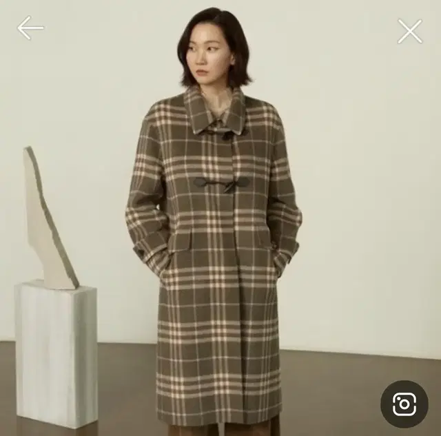 so wool 쏘울 브라운 체크 코트