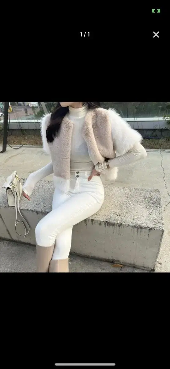 Color-coordinated mink fur vest