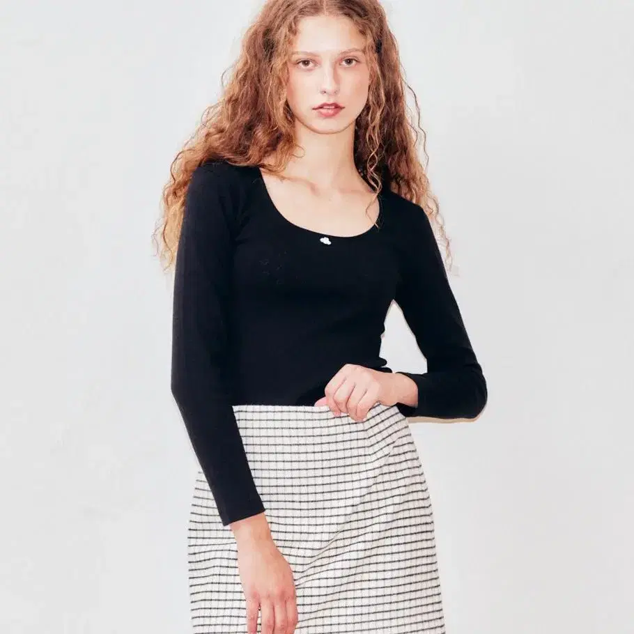 ponytail Classy Mono Check Mini Skirt