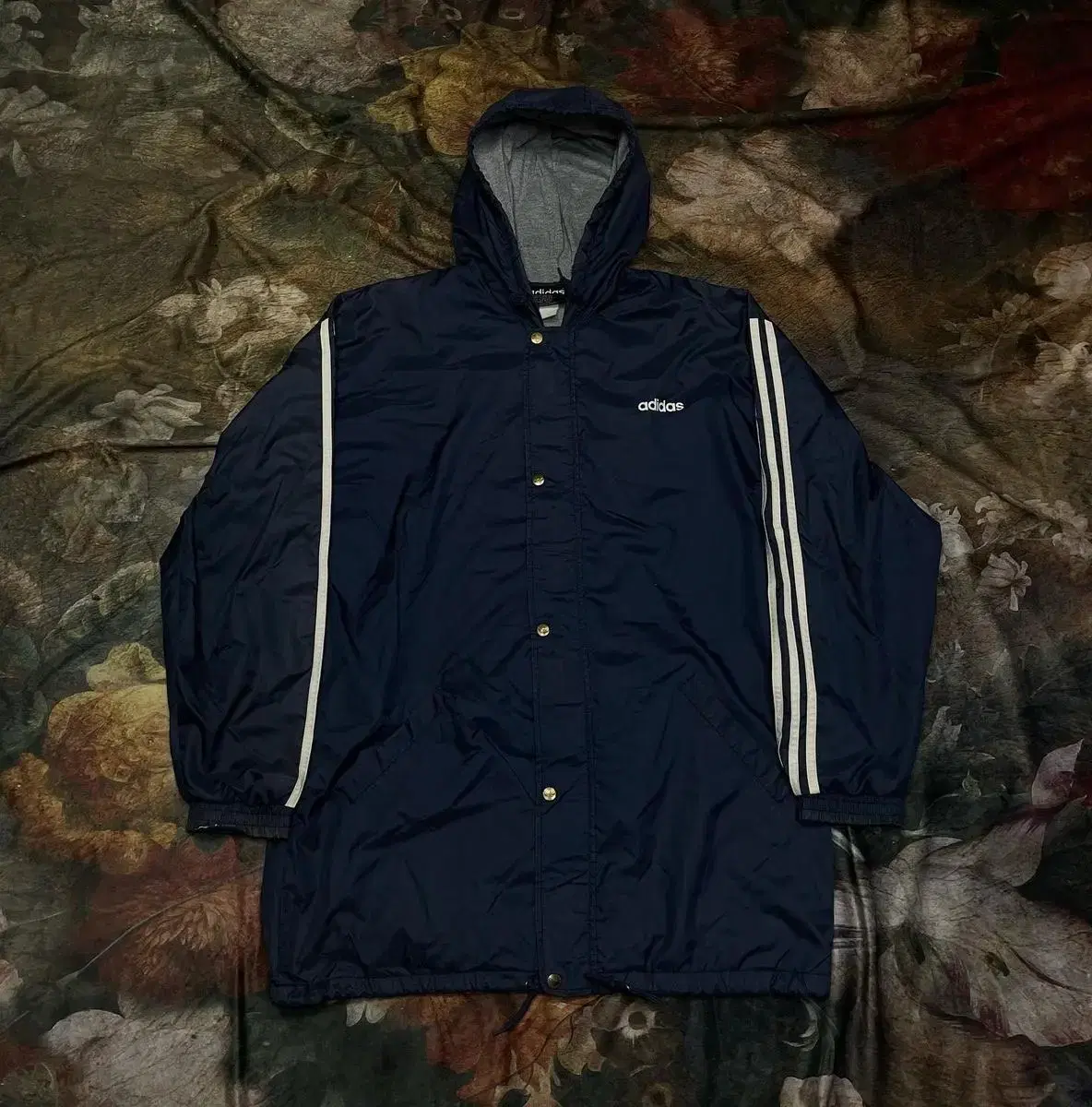 Adidas Vintage Oldschool Smologo Navy Three Stripe Windbreaker M Nike Windbreaker