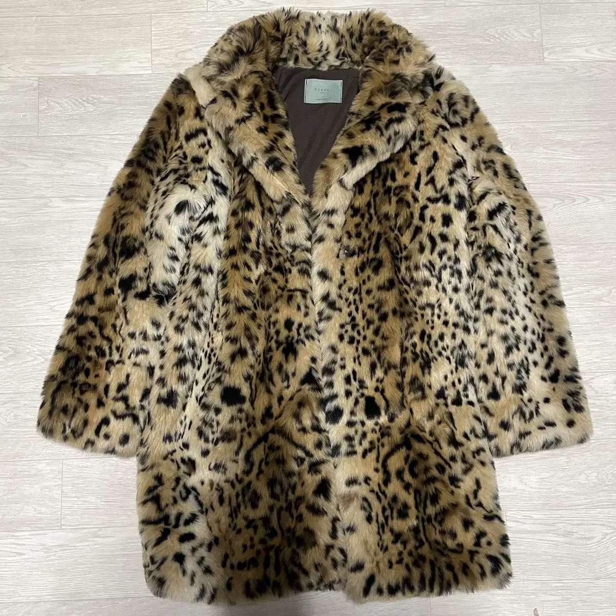 Leopard-print faux-fur eco-fur jacket