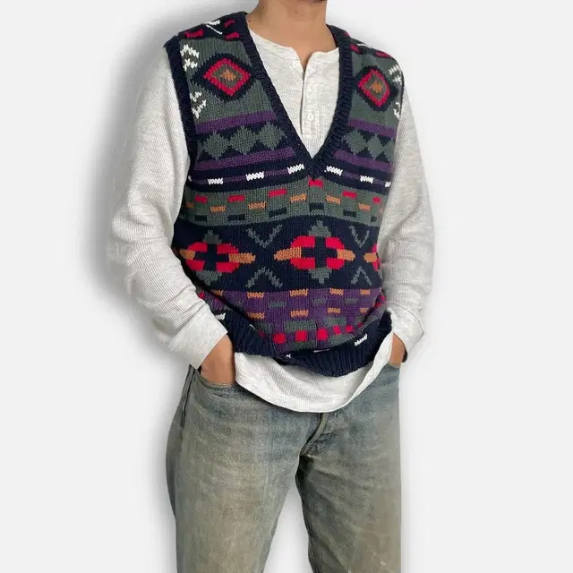 1990's Eddie Bauer Ethnic Knit Vest