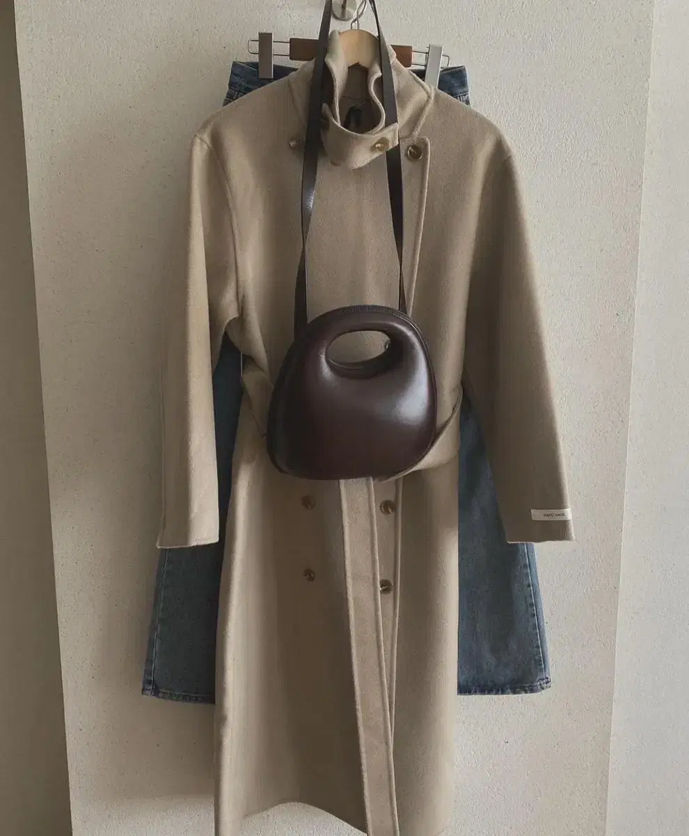 Buckle Handmade Coat(Beige,Brown)