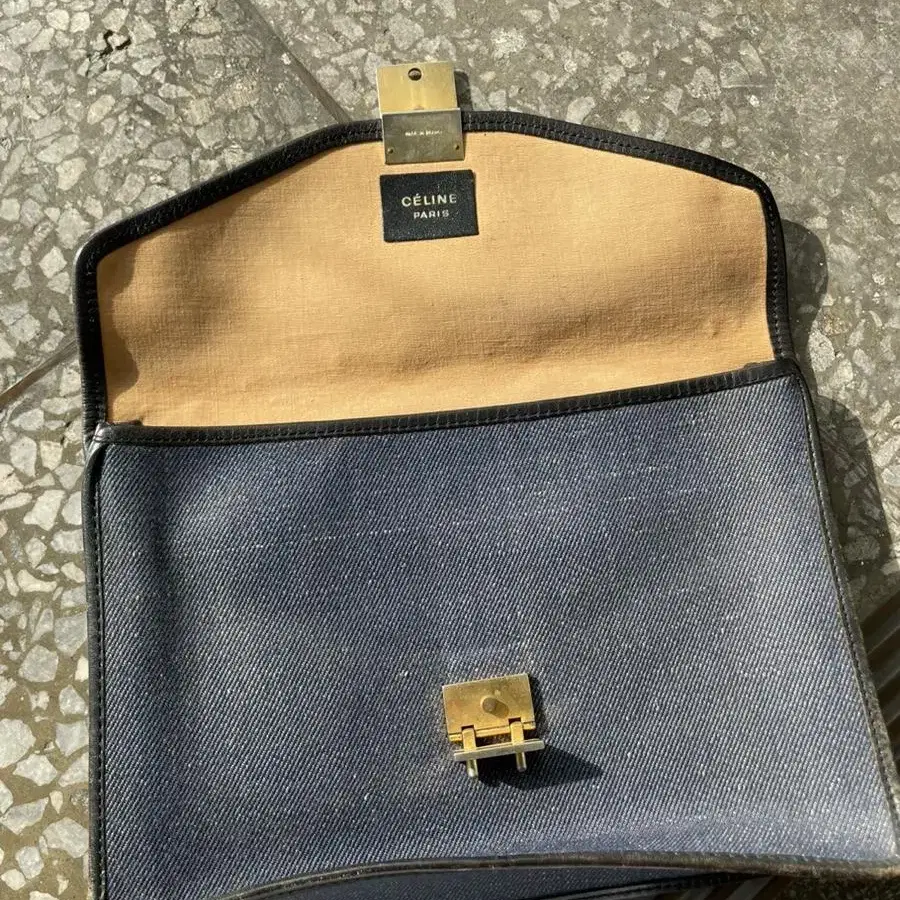 Old Celine Denim Clutch Bag