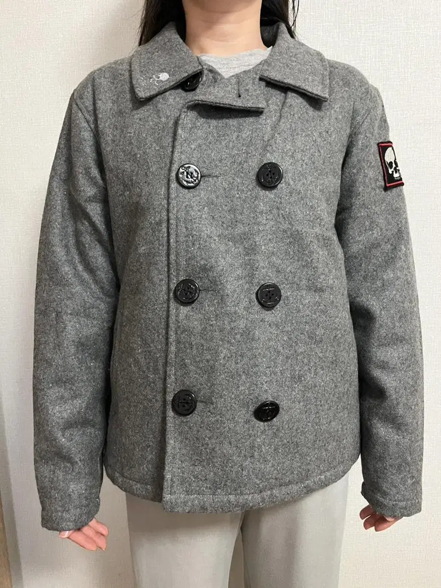 Vintage Embroidered Peacoat Unisex S