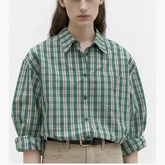 르로브 classic calm check shirt green 그린 셔츠