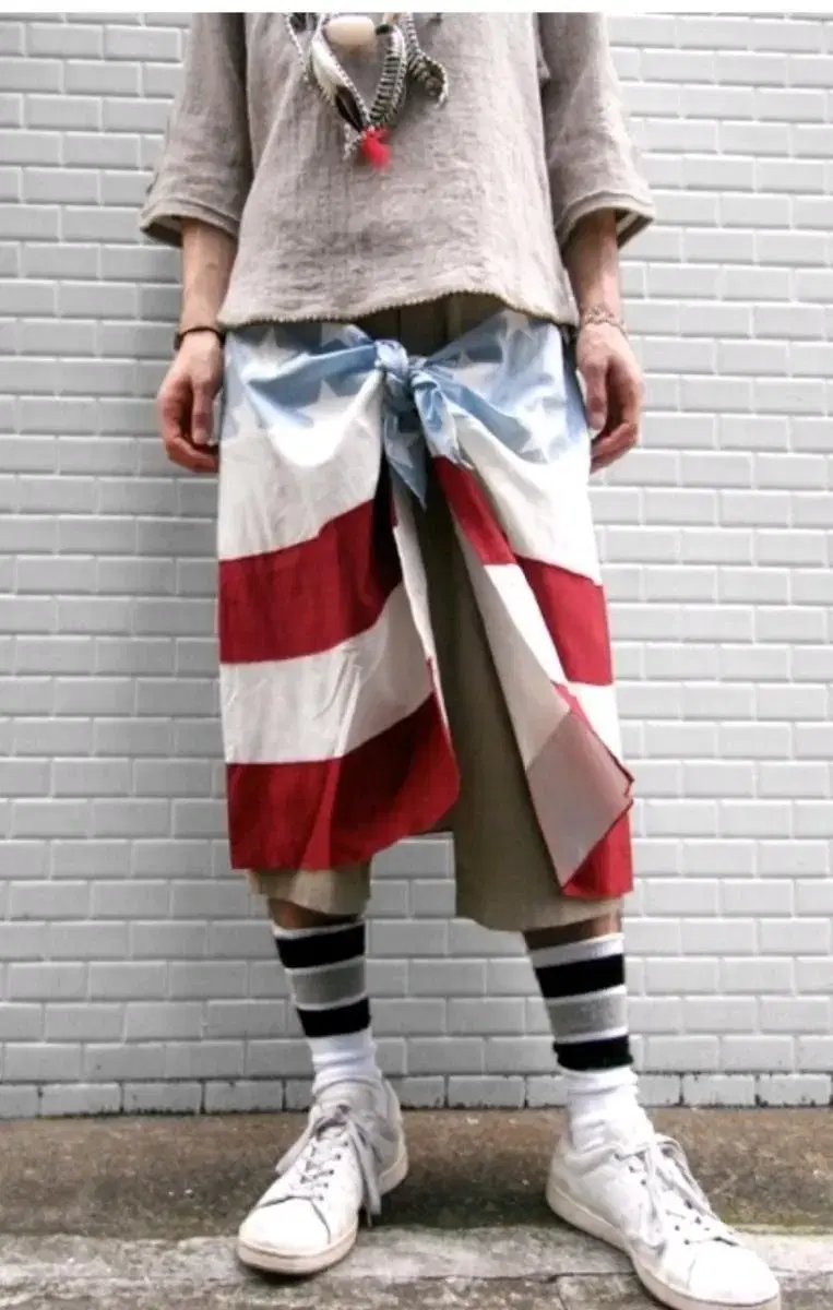 FACETASM Layered Stars and Stripes Pants