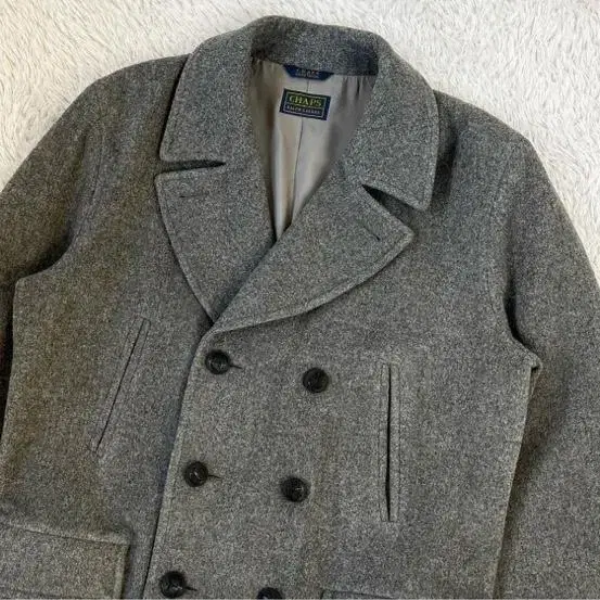 Chaps Ralph Lauren Marine Button Wool Double Coat