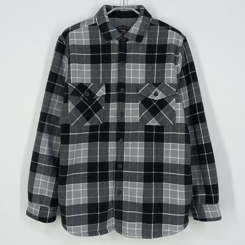 Freedom Foundry Men's Lined Fleece Check Fleece Shirt Gray (HU19539)