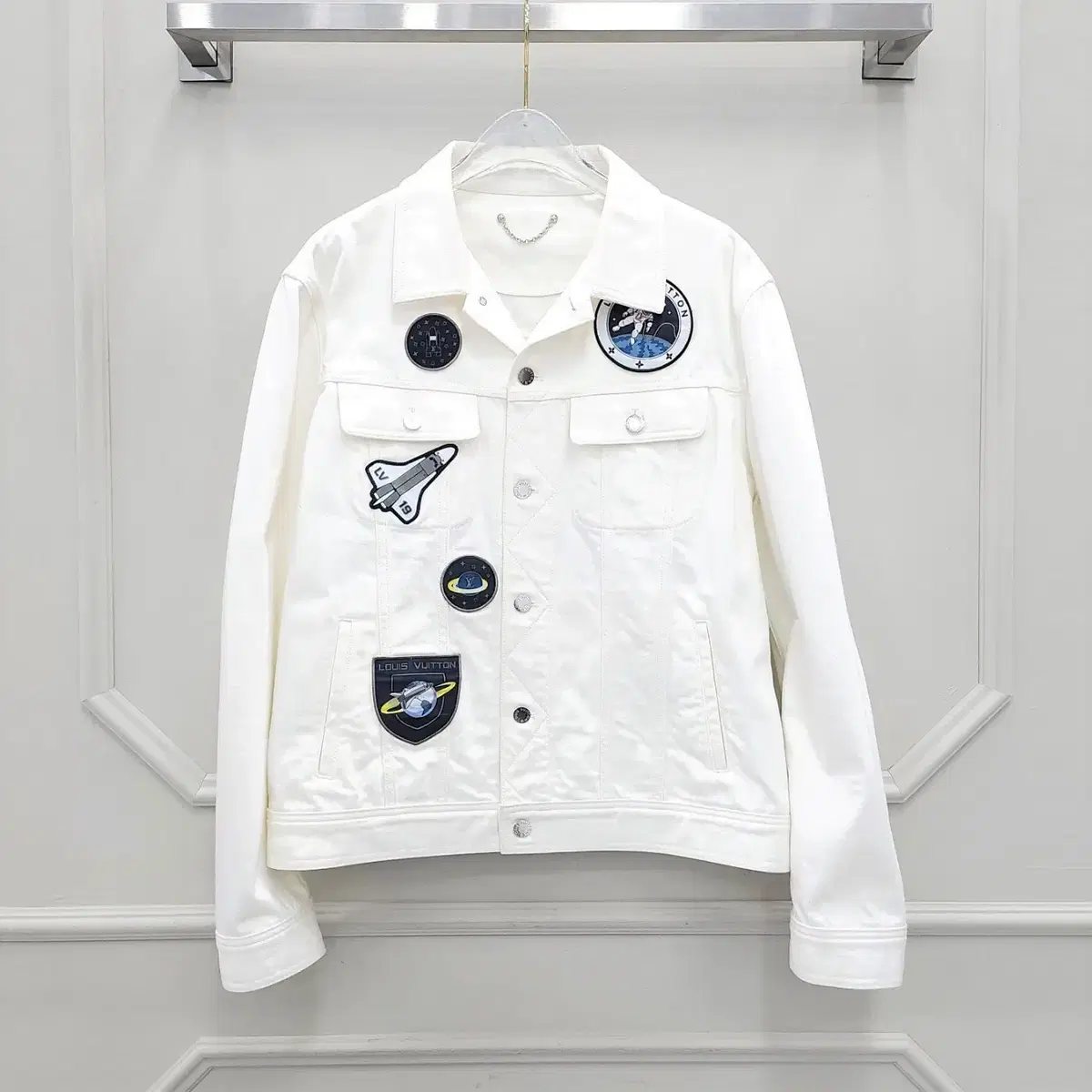 M / Louis Vuitton Space Embroidered Patch Denim Jacket