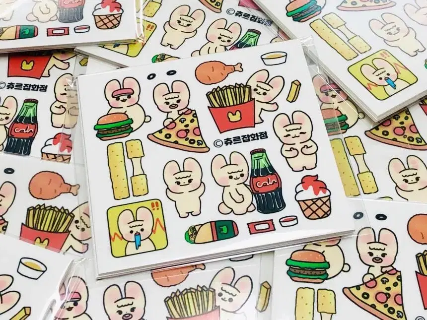 Fast Food Bunny Printable Stickers