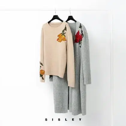 시슬리 sisley 장미자수 롱가디건