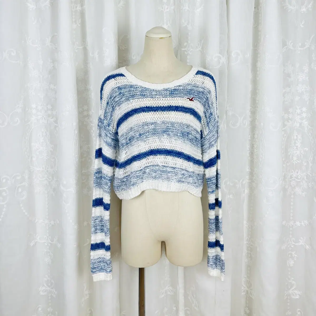 NO.1852 Hollister bloo Striped loose-fit crochet