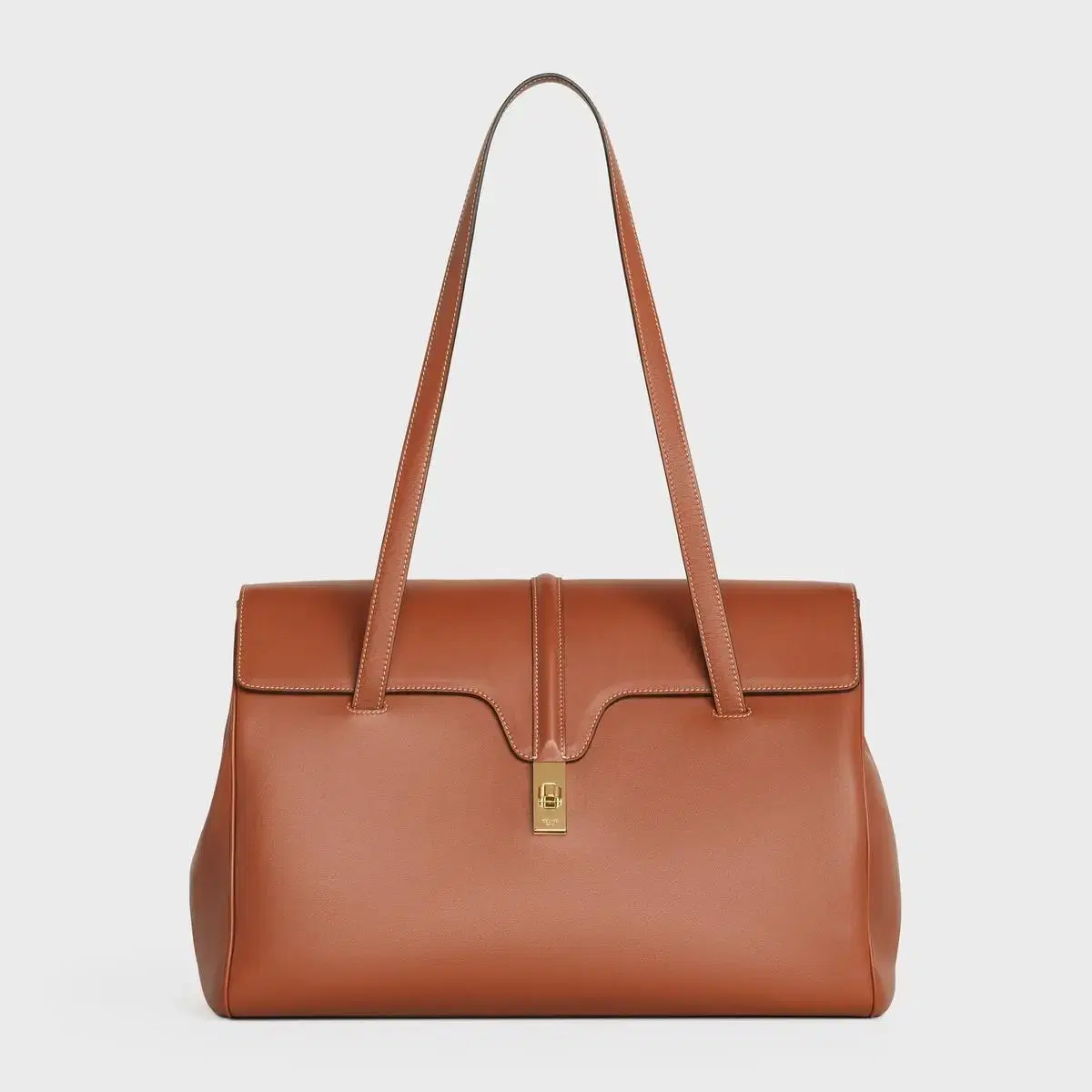 Seline Soft 16 Bag Large - Tan Calfskin