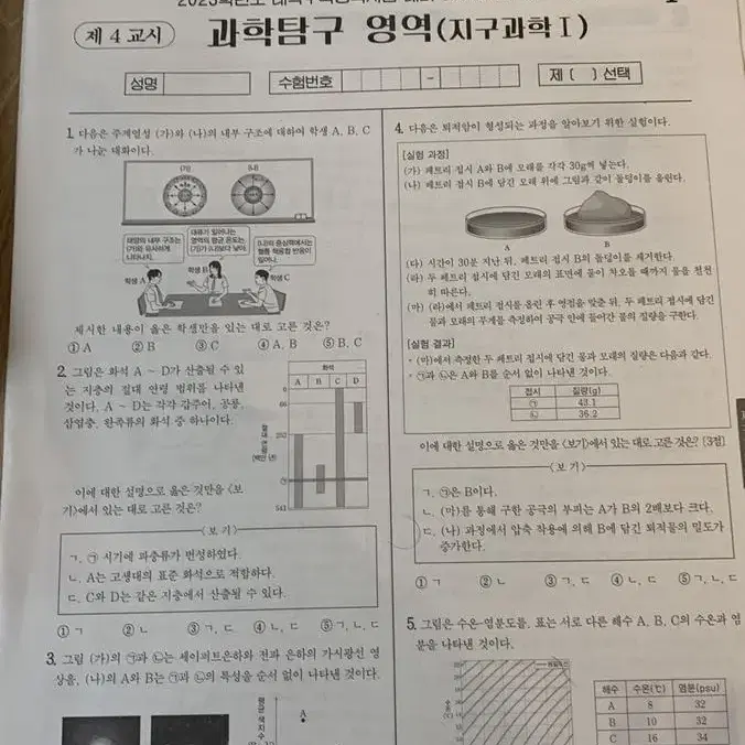 시대인재 지구과학 박선t daybreak 데이브레이크 모의고사