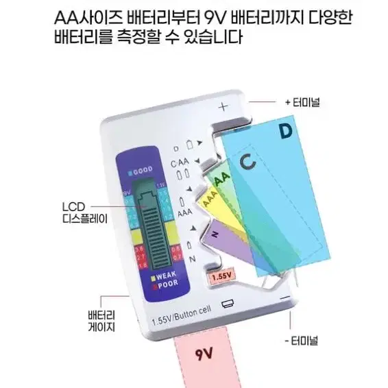 [새상품+무배] 첫사랑배터리잔량측정기 건전지 밧데리 전압 테스터기 고급