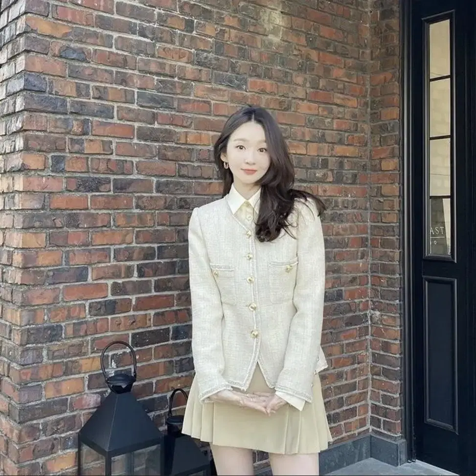 구해요 아비에무아 trim tweed jacket