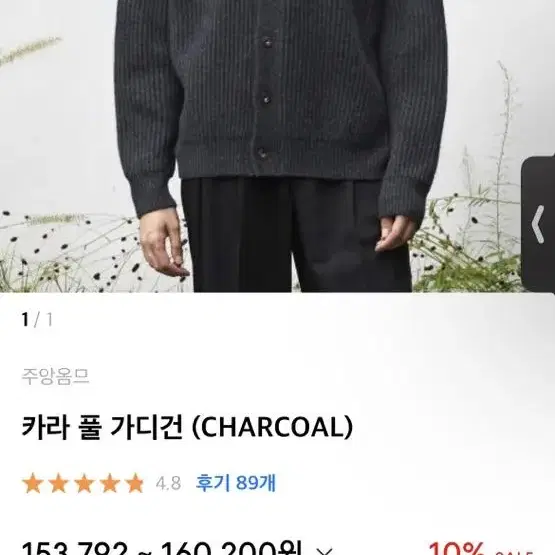 주앙옴므 카라 풀 가디건 (CHARCOAL) l 사이즈