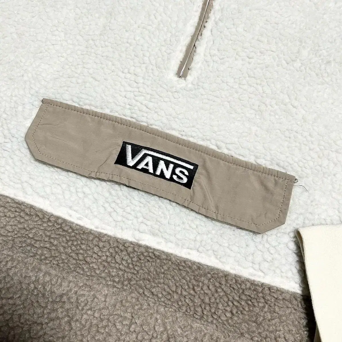 [ XL ] Vans 반스 배색 플리스 반집업 풀오버