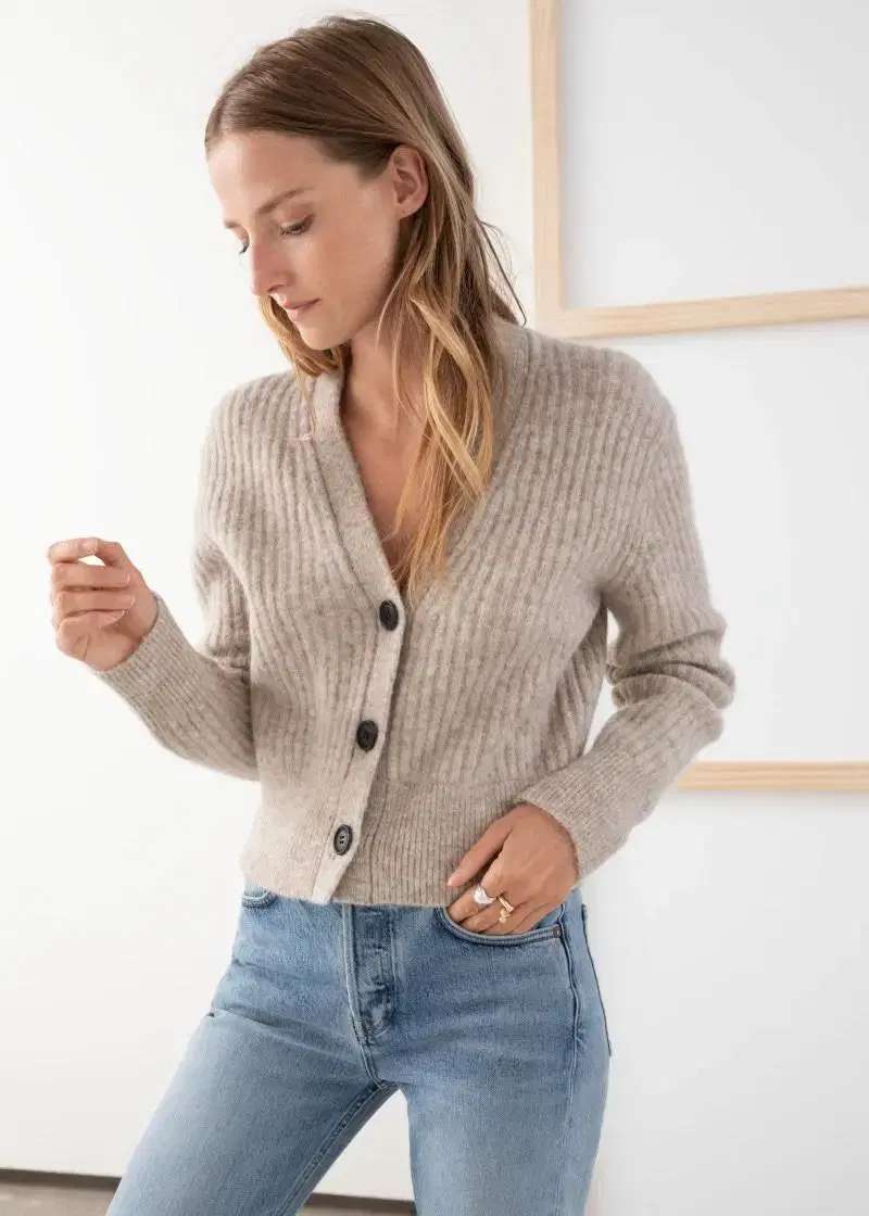 Ann Taylor All-Blend Cardigan (Beige)