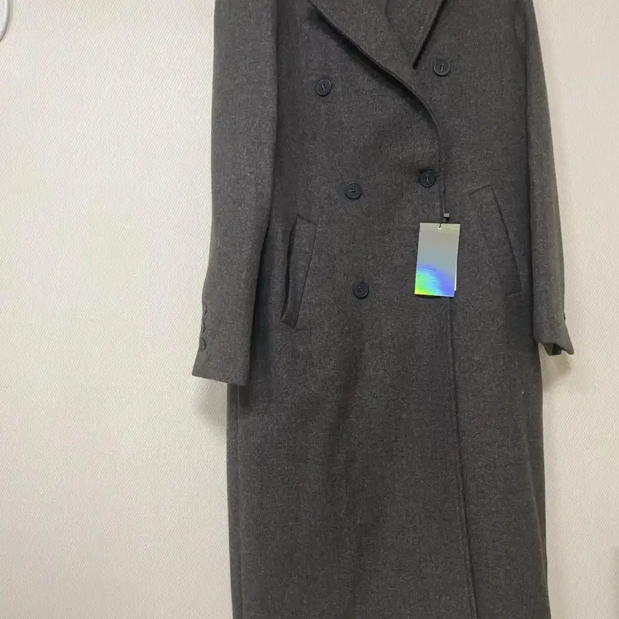 새상품 닉앤니콜 TAILORED DOUBLE COAT CHARCOAL