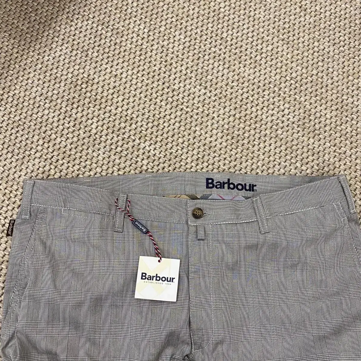 Barbour 바버 초경량 여름 프린스 오브 웨일스 그레이 체크 치노