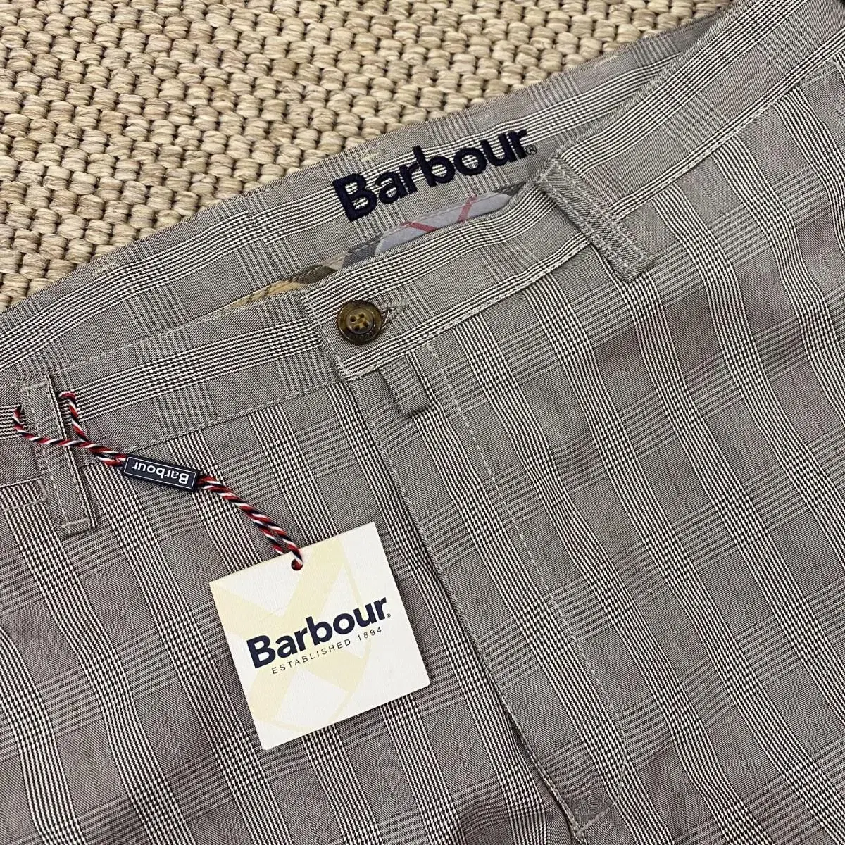 Barbour 바버 초경량 여름 프린스 오브 웨일스 그레이 체크 치노