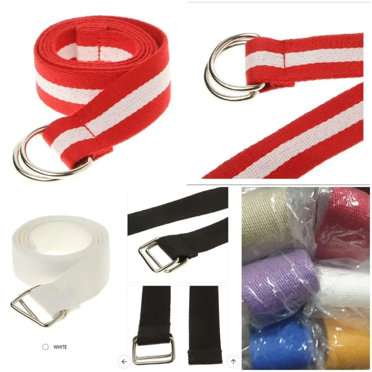 SPAO Color Webbing Belt 6 Colors / Striped Webbing Belt Red