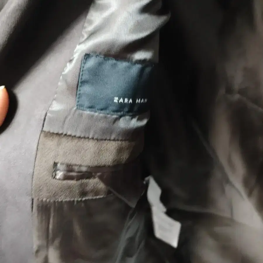 ZARA 폴리 스웨이드 블레이저, 브라운,52(105 KR)