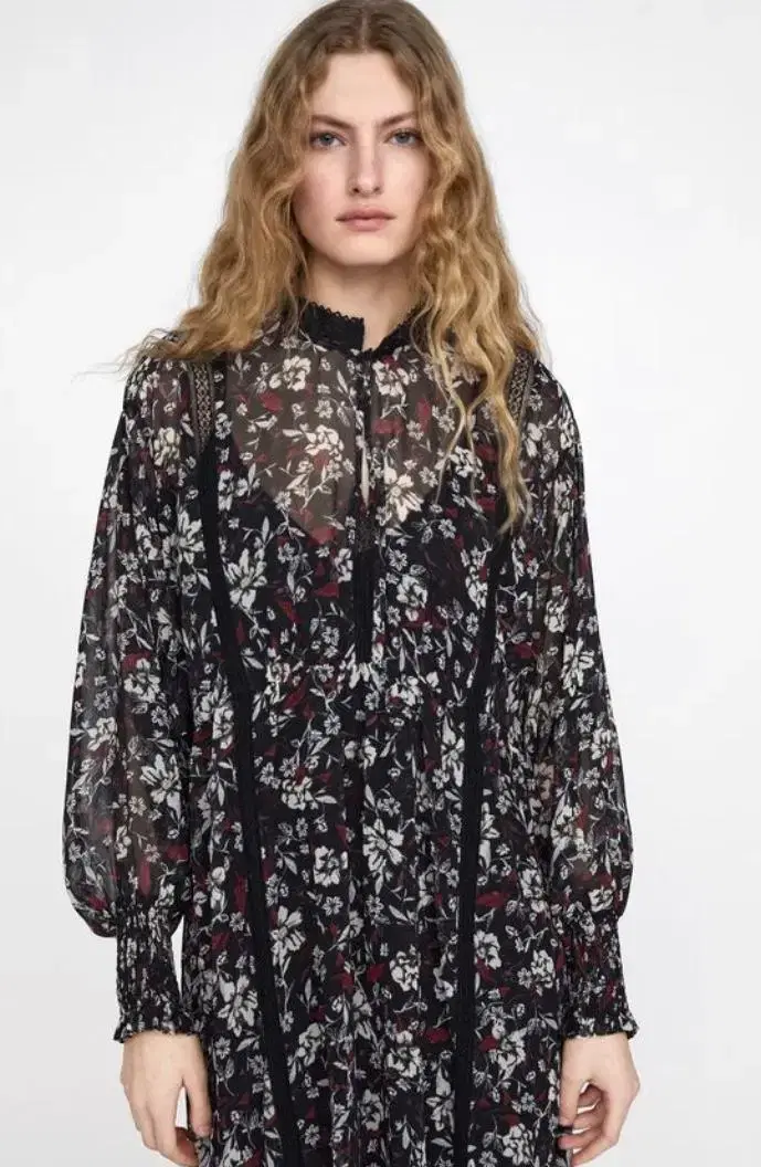 zara flower patterned onepiece