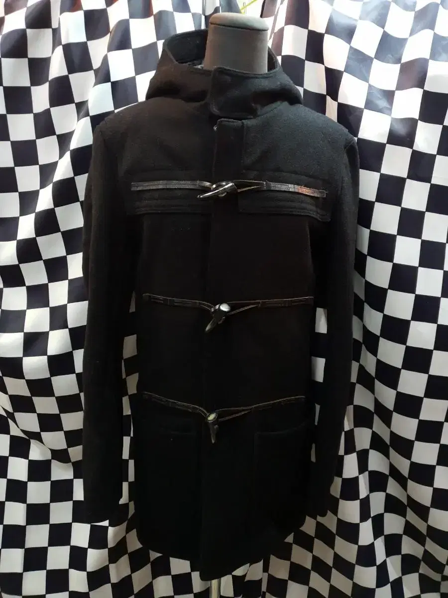 Neil Barrett Black Barrett Short Hooded Duffel Coat