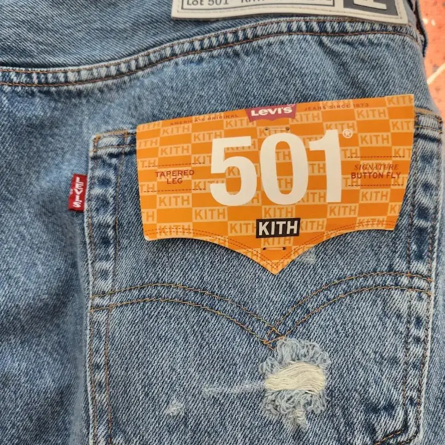 KITH NYC X LEVIS 501 청바지 새상픔