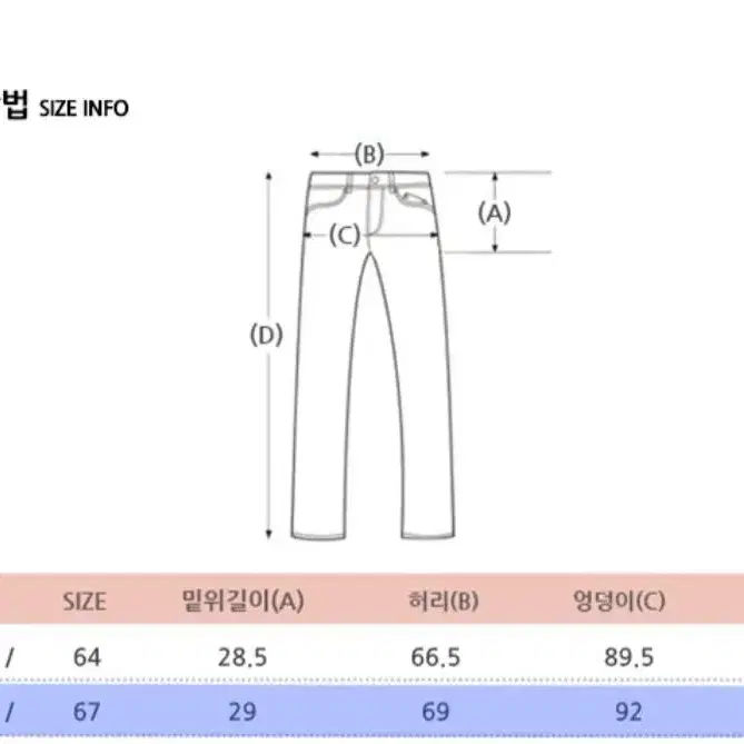 스파오 스티치 청면바지 26