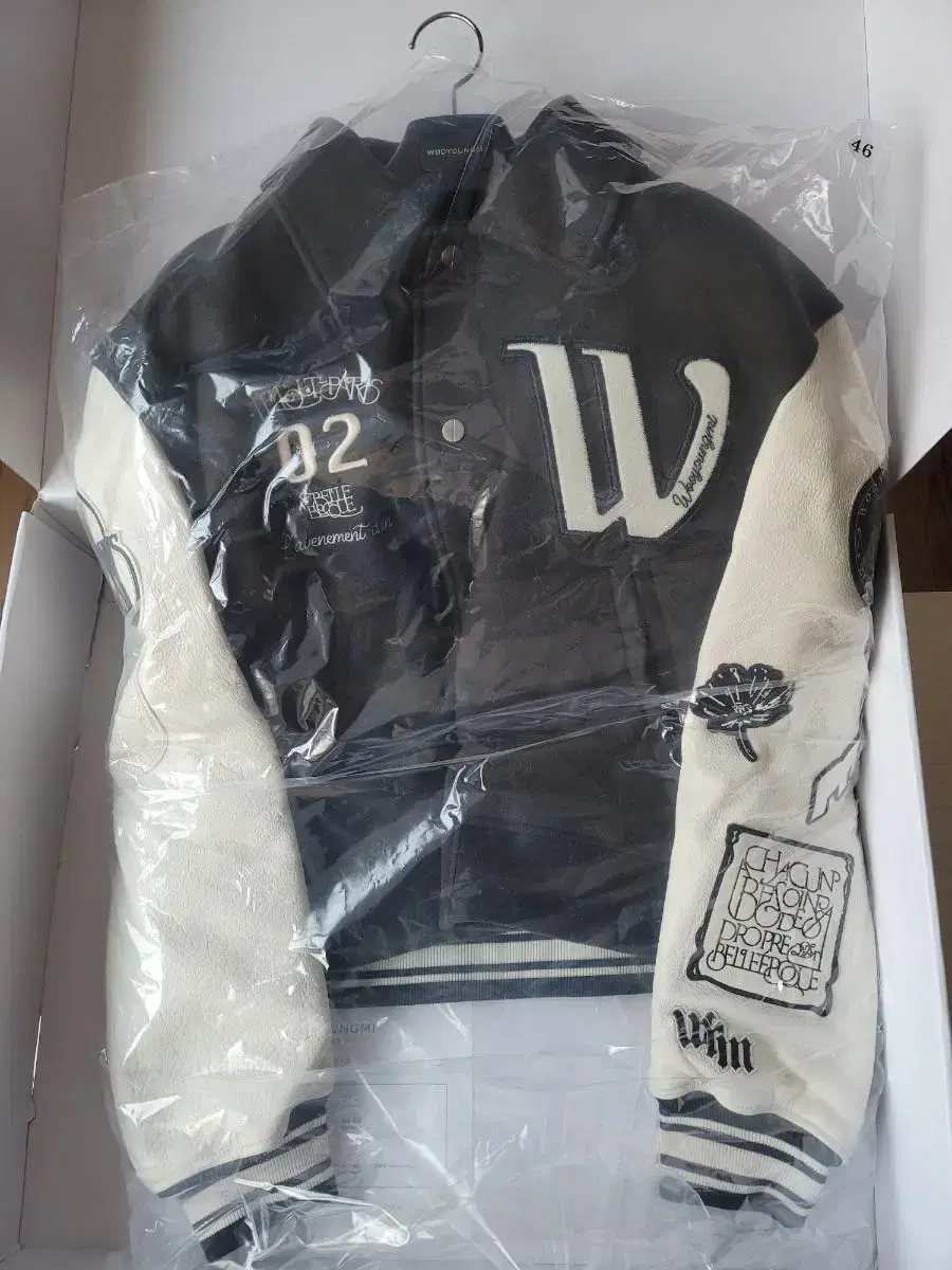 [46]Wooyoungmi 22FW Varsity Jacket Gray