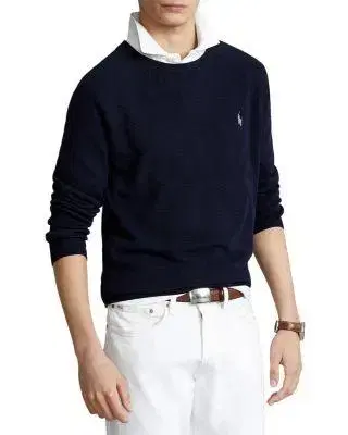 (New) Polo Ralph Lauren Cotton Crew Neck Sweater Navy Heather (M)