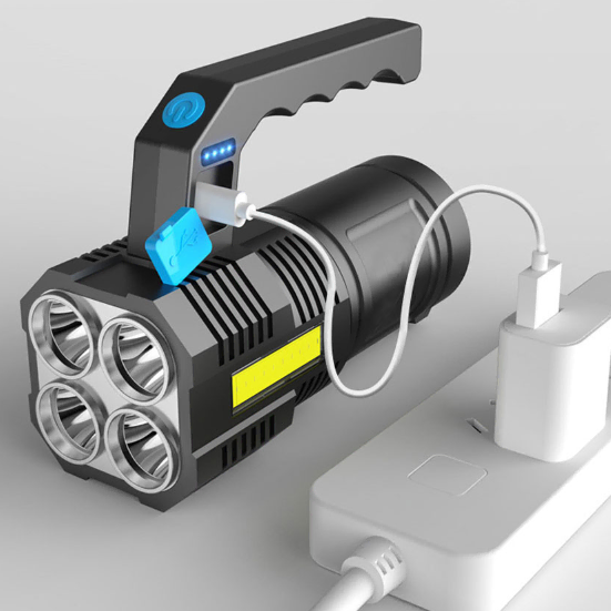 충전식 손전등 차박 캠핑 LED4구 서치라이트 랜턴