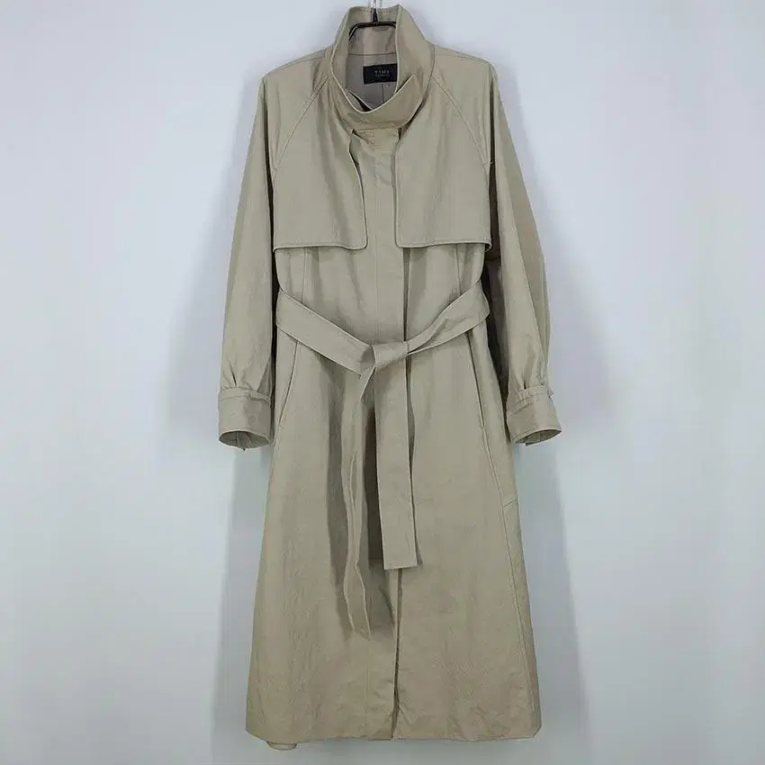 Time Women's Spring Belted Zip-up Trench Coat Beige82(HU19704)