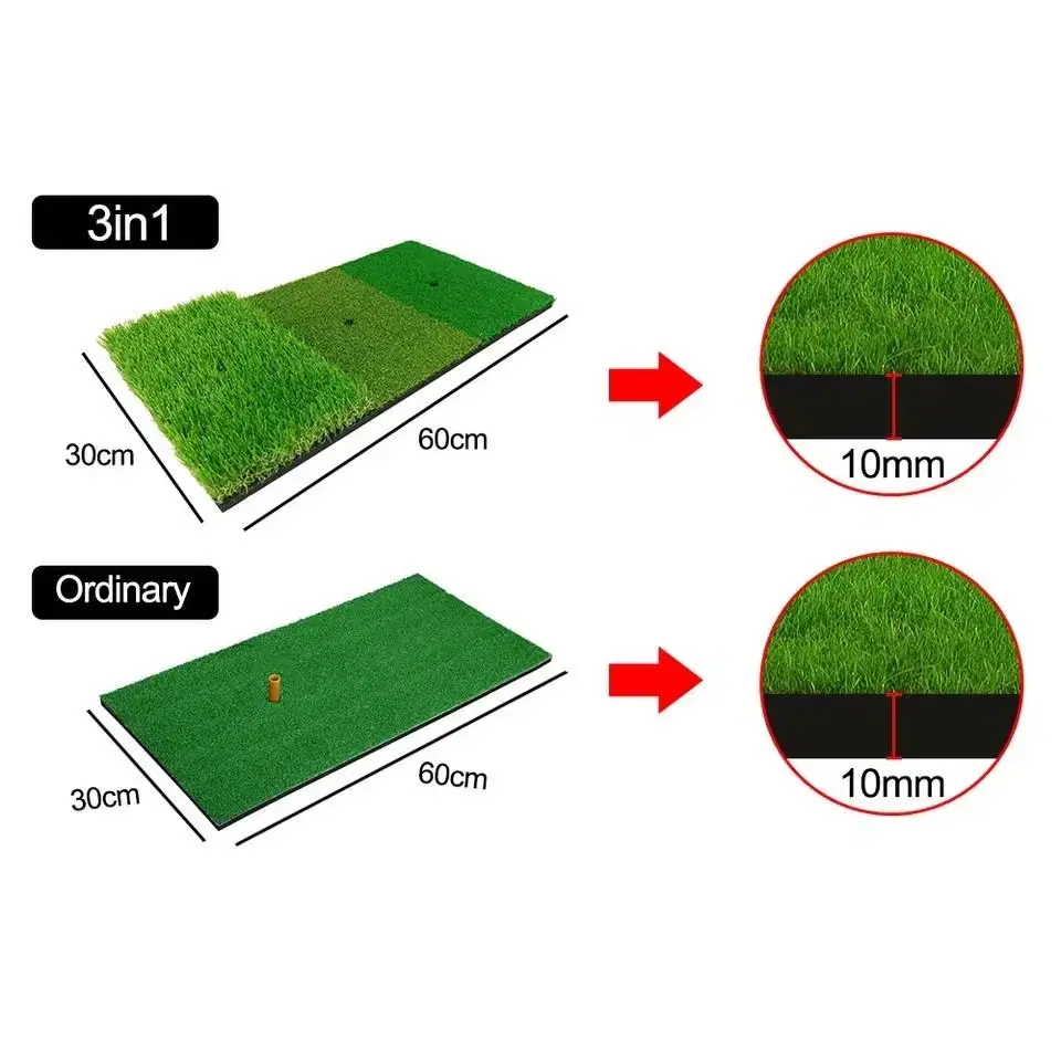 3 in 1 미끄럼방지 골프 매트 스윙 퍼팅 훈련 연습