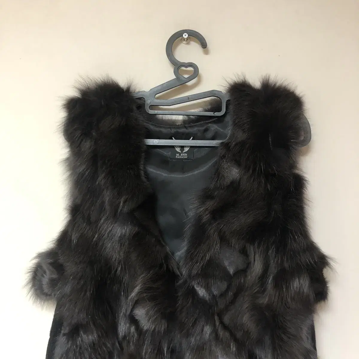 Vintage M.FFIN fox fur black vest