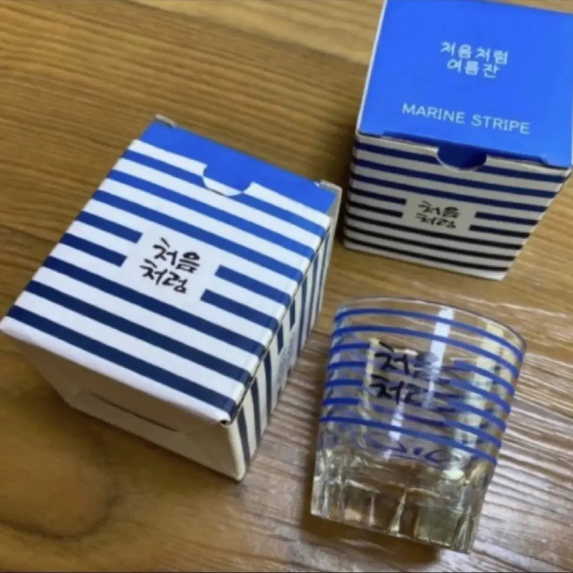 [새상품] 처음처럼 여름잔 MARINE STRIPE 한정판 스트라이프 여