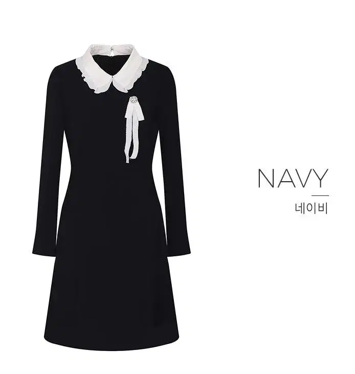 jigott chiffon kara A-line ONEPIECE Navy