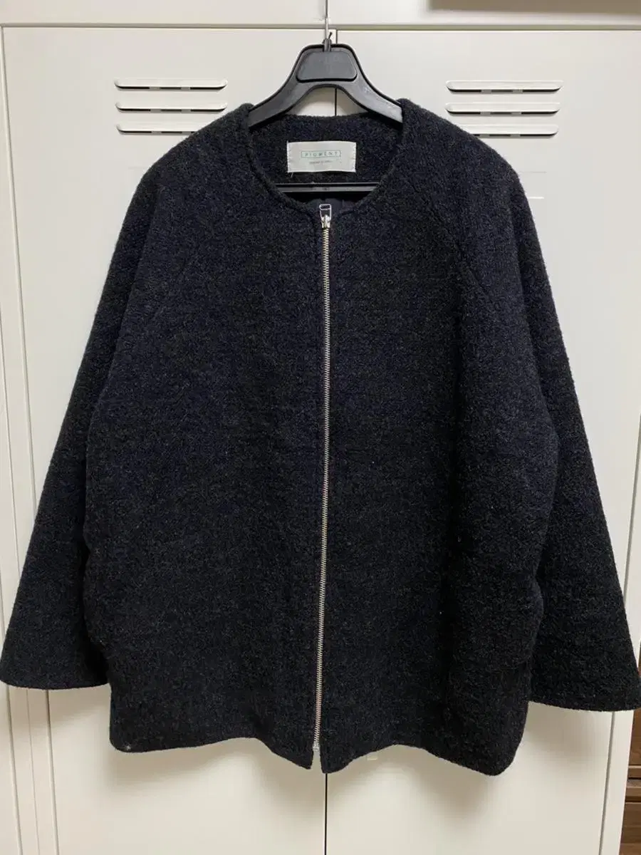 Pigment Wool Zip-up Half Coat