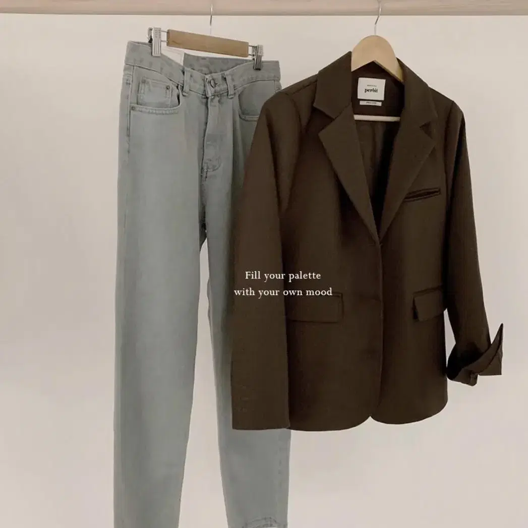 퍼빗 the Note jacket 데일리페미닌자켓 차콜브라운