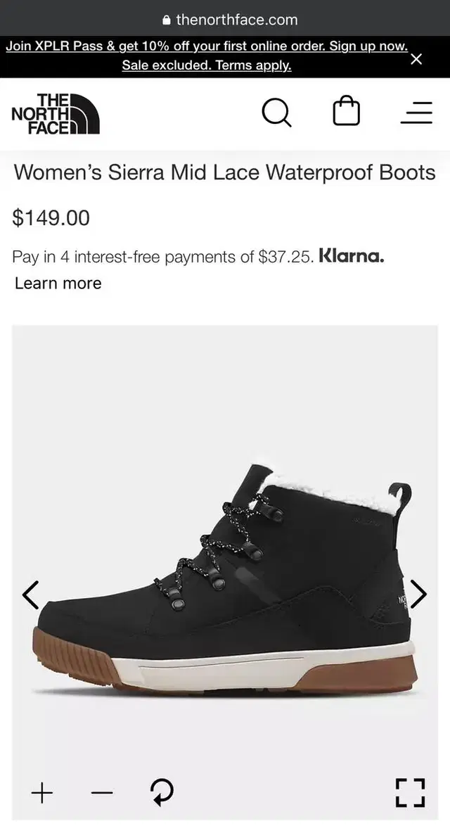 노스페이스 Sierra Mid Lace Waterproof Boots