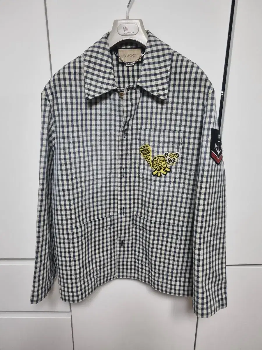 46 Gucci Jacket (Freya Hatas Patch Cotton Gingham Jacket) Authentic Brand New