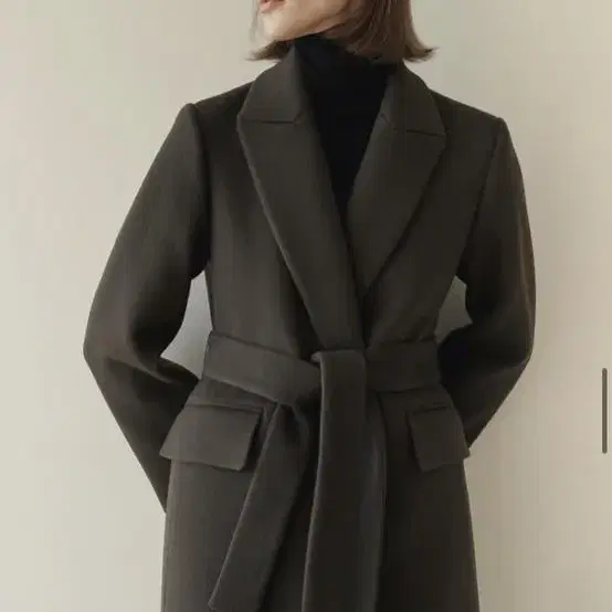 [새상품] KLEAN Classic belted wool coat