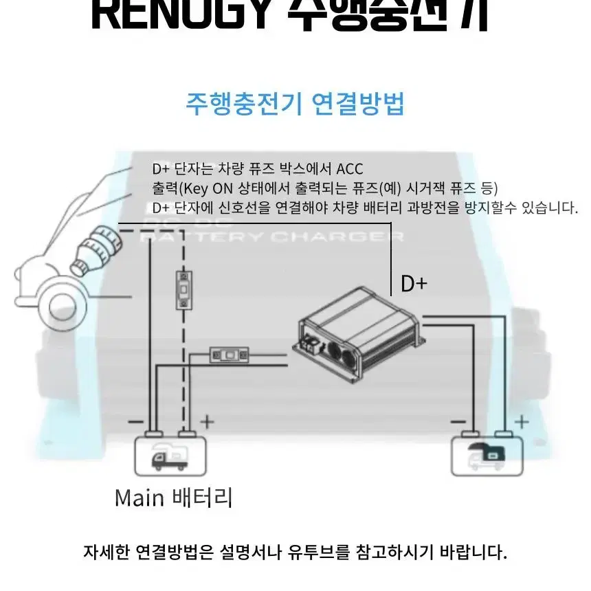 레노지 주행충전기 12v 20A 새제품